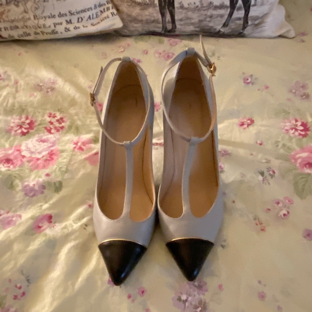 EUC J Crew Cap Toe Heels